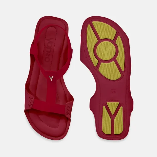 yonso bold red ravne ženske sandale crvene 4